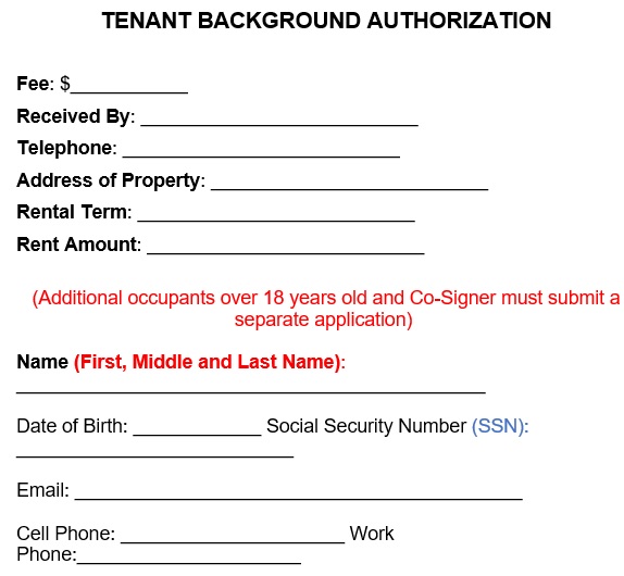 tenant background authorization consent form