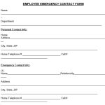 Printable Employee Emergency Contact Form (Word / PDF)