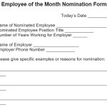 Free Employee of The Month Nomination Form (Word / PDF)