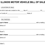 Free Printable Illinois Vehicle Bill of Sale Form (Word)