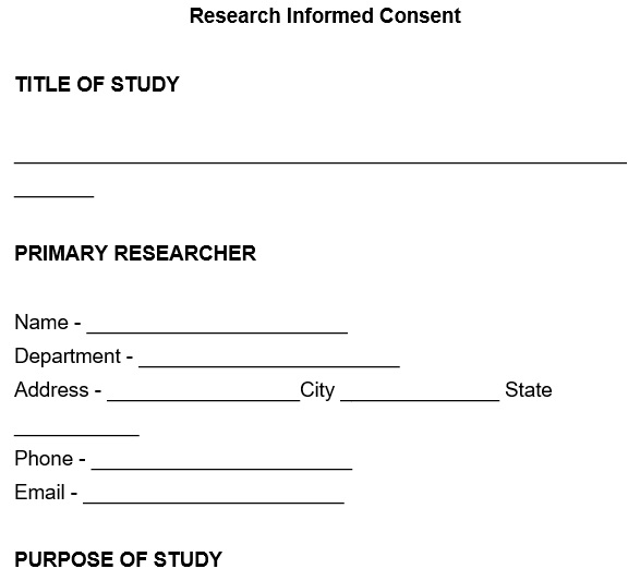 fillable research informed consent form