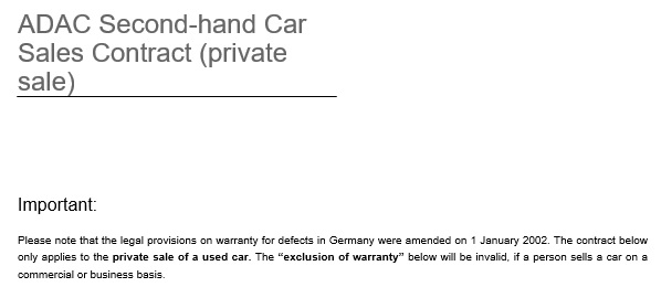 free printable car sale contract template