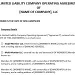 Free New Hampshire LLC Operating Agreement Templates (Word)