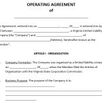 Free Virginia LLC Operating Agreement Template (Word)