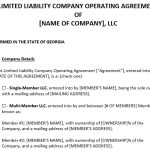 Free Georgia LLC operating Agreement Templates (Word)