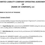 Free Tennessee LLC Operating Agreement Template (Word)