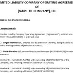 Printable Florida LLC Operating Agreement Templates (Word / PDF)