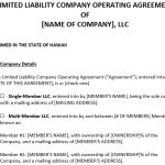 Free Hawaii LLC Operating Agreement Template (Word / PDF)