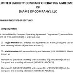 Free Kentucky LLC Operating Agreement Templates (Word / PDF)