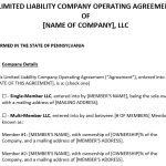 Free Pennsylvania LLC Operating Agreement Template (Word)