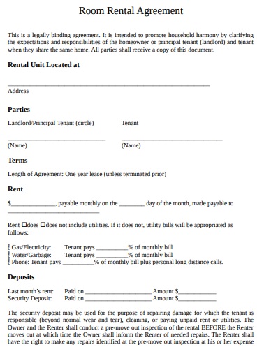 free roommate agreement template