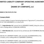 Free Utah LLC Operating Agreement Template (Word)