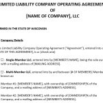Free Wisconsin LLC Operating Agreement Template (Word)