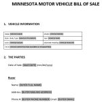 Free Minnesota Motor Vehicle Bill of Sale Form (Word)
