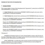 Free Washington LLC Operating Agreement Templates (Word / PDF)
