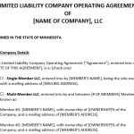 Free Minnesota LLC Operating Agreement Template (Word)