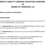 Free New Mexico LLC Operating Agreement Template (Word)