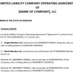 Free Missouri LLC Operating Agreement Templates (Word / PDF)