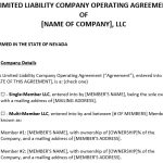 Free Nevada LLC Operating Agreement Templates (Word / PDF)