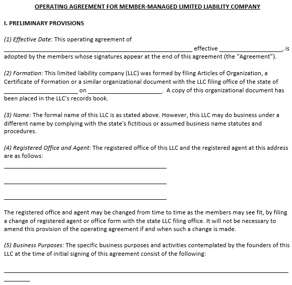 maryland llc operating agreement