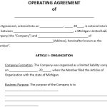 Free Michigan LLC Operating Agreement Form (Word / PDF)