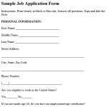 Printable Employment / Job Application Form Templates (Excel / Word / PDF)