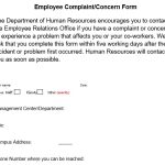 Free Employee Complaint Form (Word)