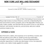 Printable New York Last Will and Testament Forms & Templates (Word / PDF)