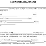 Free Printable Snowmobile Bill of Sale Form (Word / PDF)