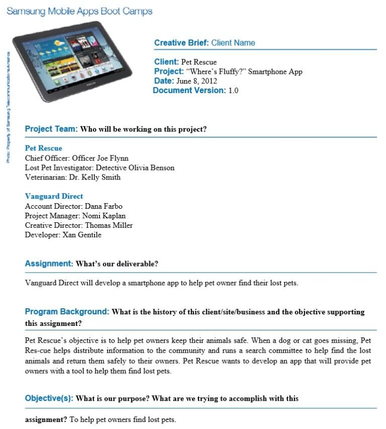 Free Printable Design Brief Templates and Examples (Word)