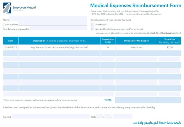 Free Medical Reimbursement Form Templates (Word / PDF)