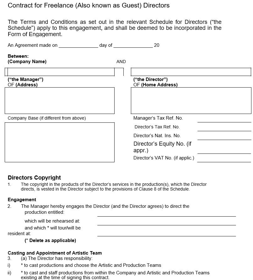 sample agreement for the engagement of freelance
