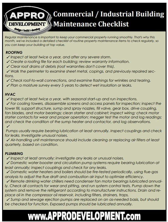 commercial building maintenance checklist pdf