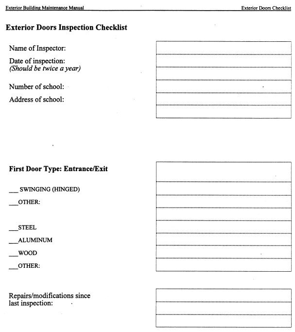 exterior door inspection checklist