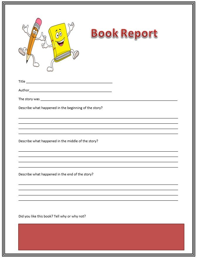 free book report template