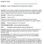 Free Term Sheet Templates for Startups, Investors, and Business Deals (Word)