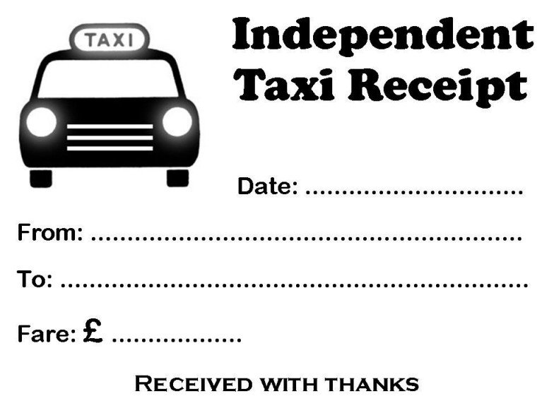 independent taxi receipt template