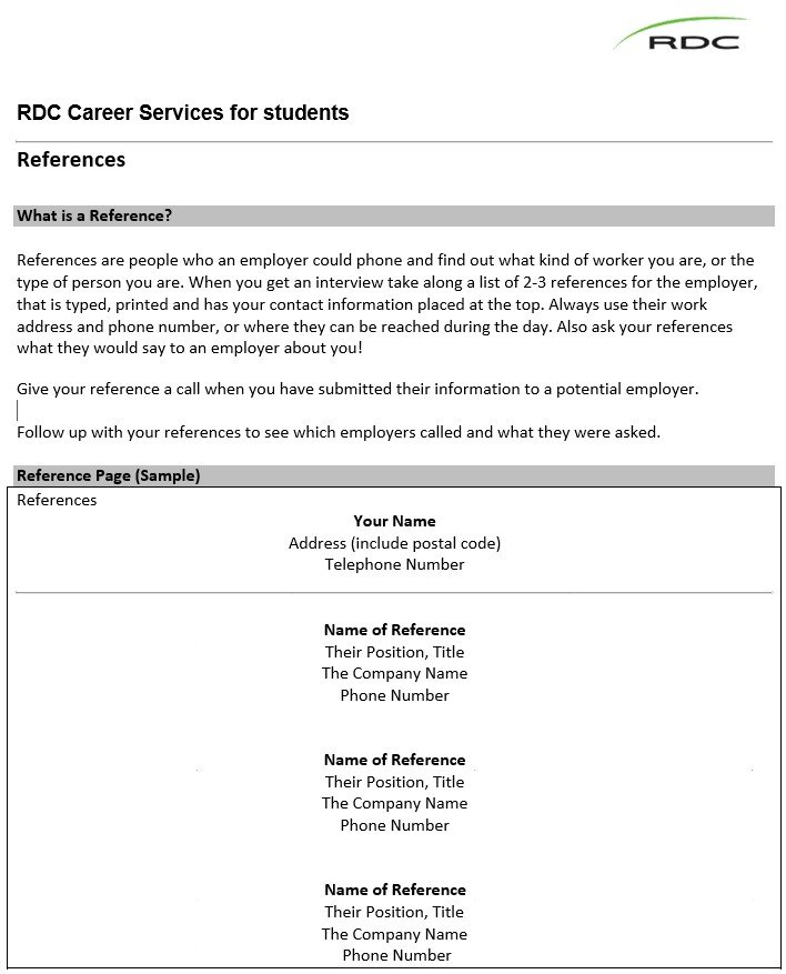 RDC career services for students
