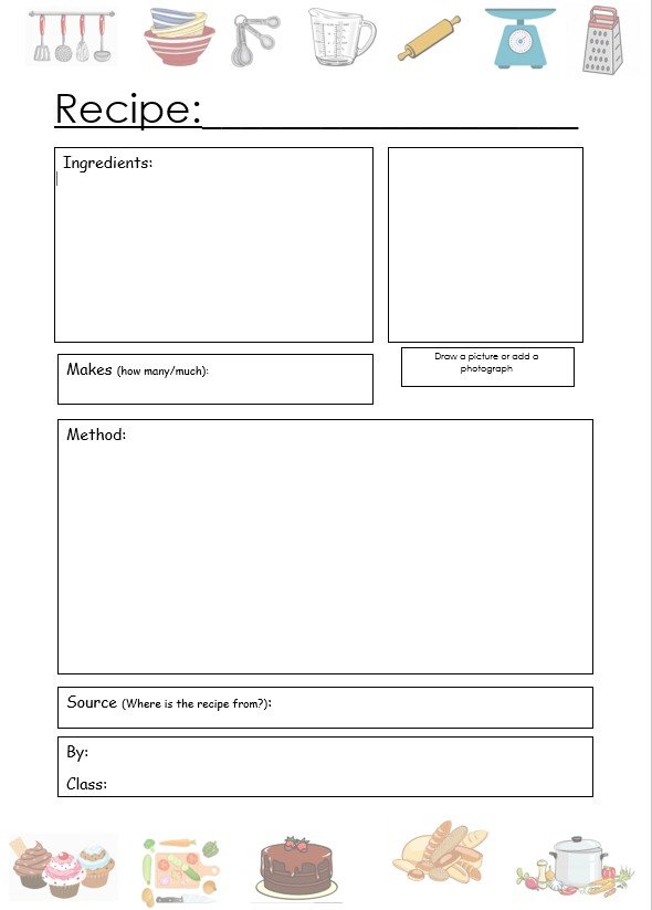 free recipe book template