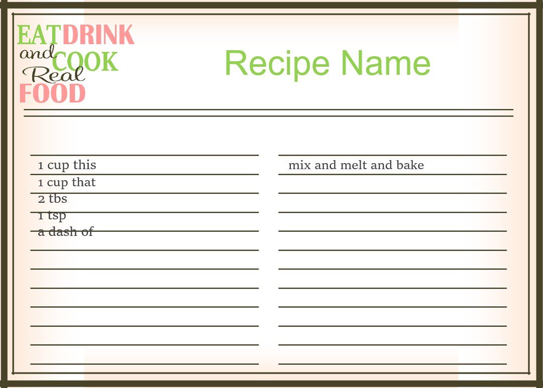 recipe book template word free download