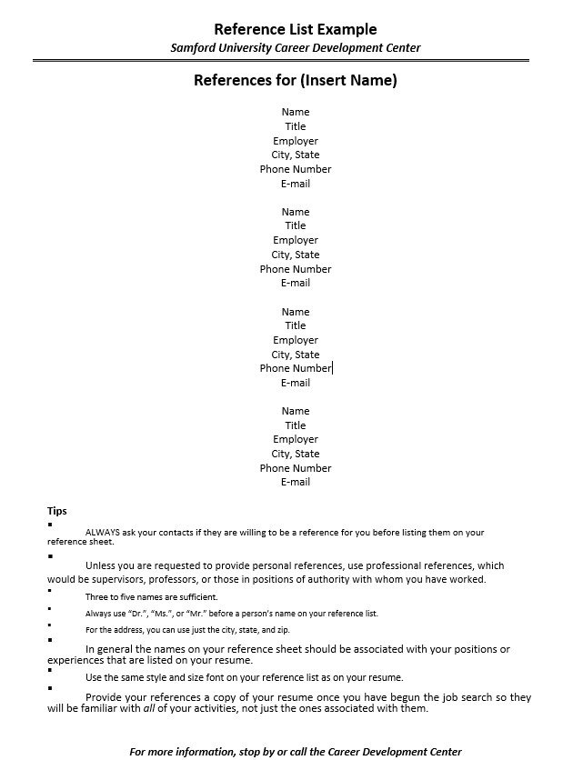 reference list example