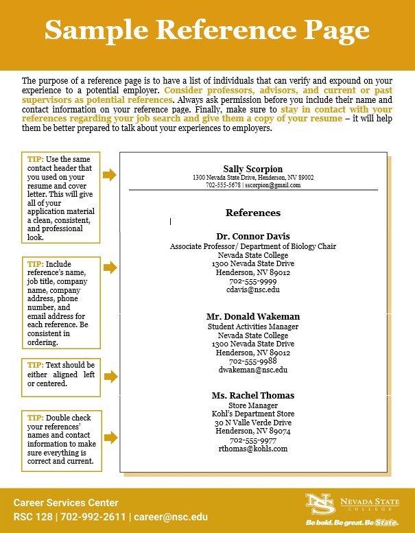 sample reference page