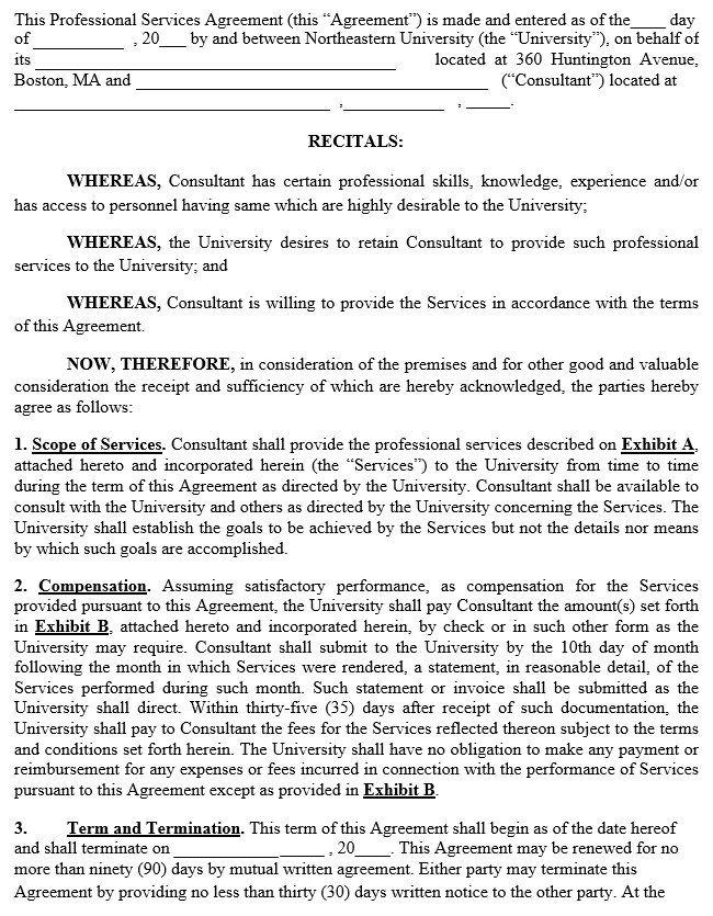 service agreement template word