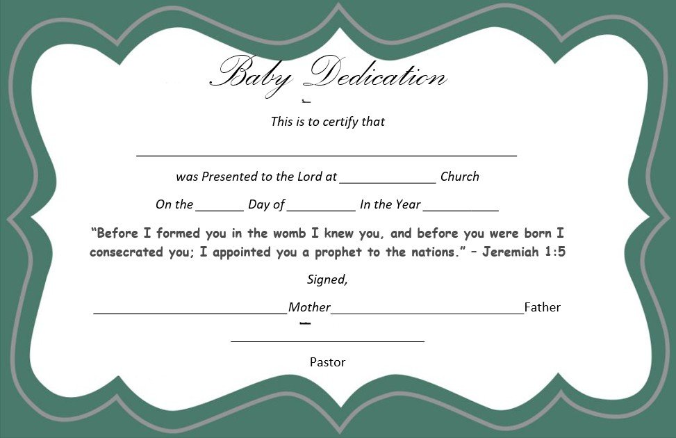 baby dedication certificate template free download