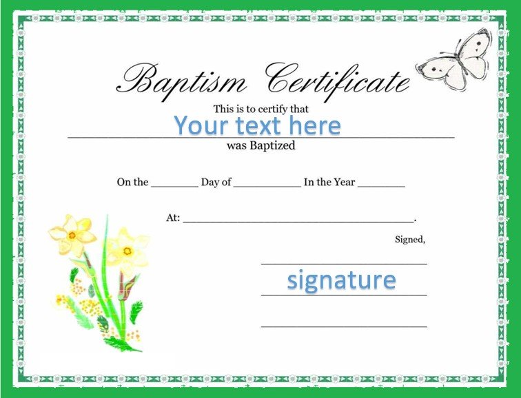 baby dedication certificate template