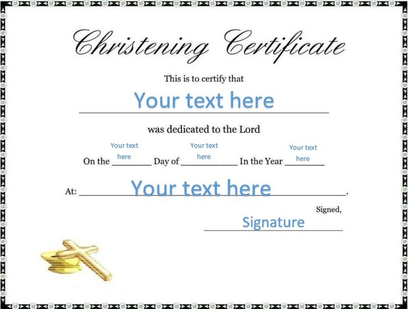christening certificate template