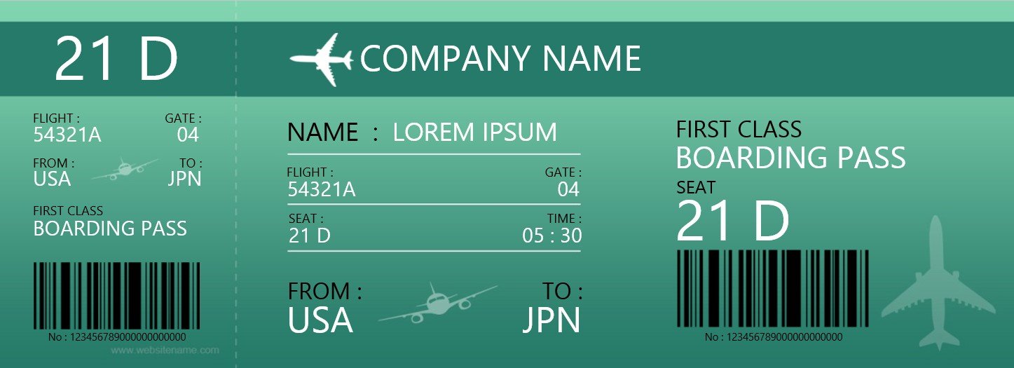 customizable first class boarding pass template