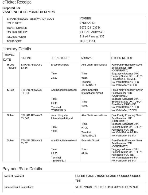 e ticket receipt template