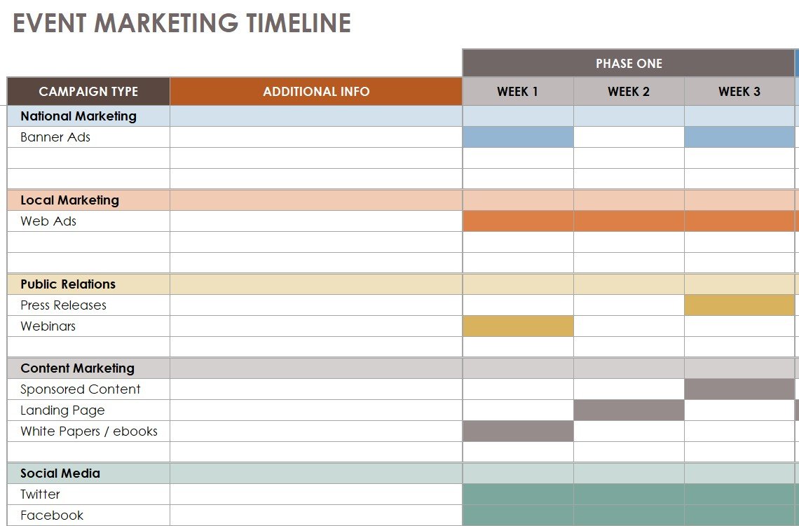event marketing timeline template