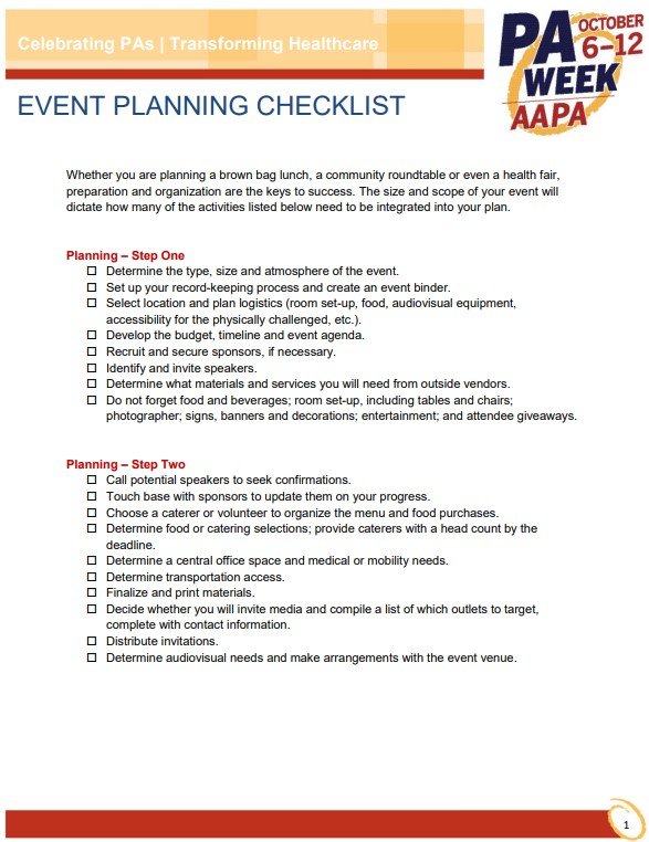 free event planning checklist template